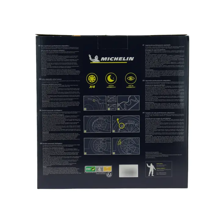 Wieldoppen - 14 inch - zilver/zwart - 4 stuks