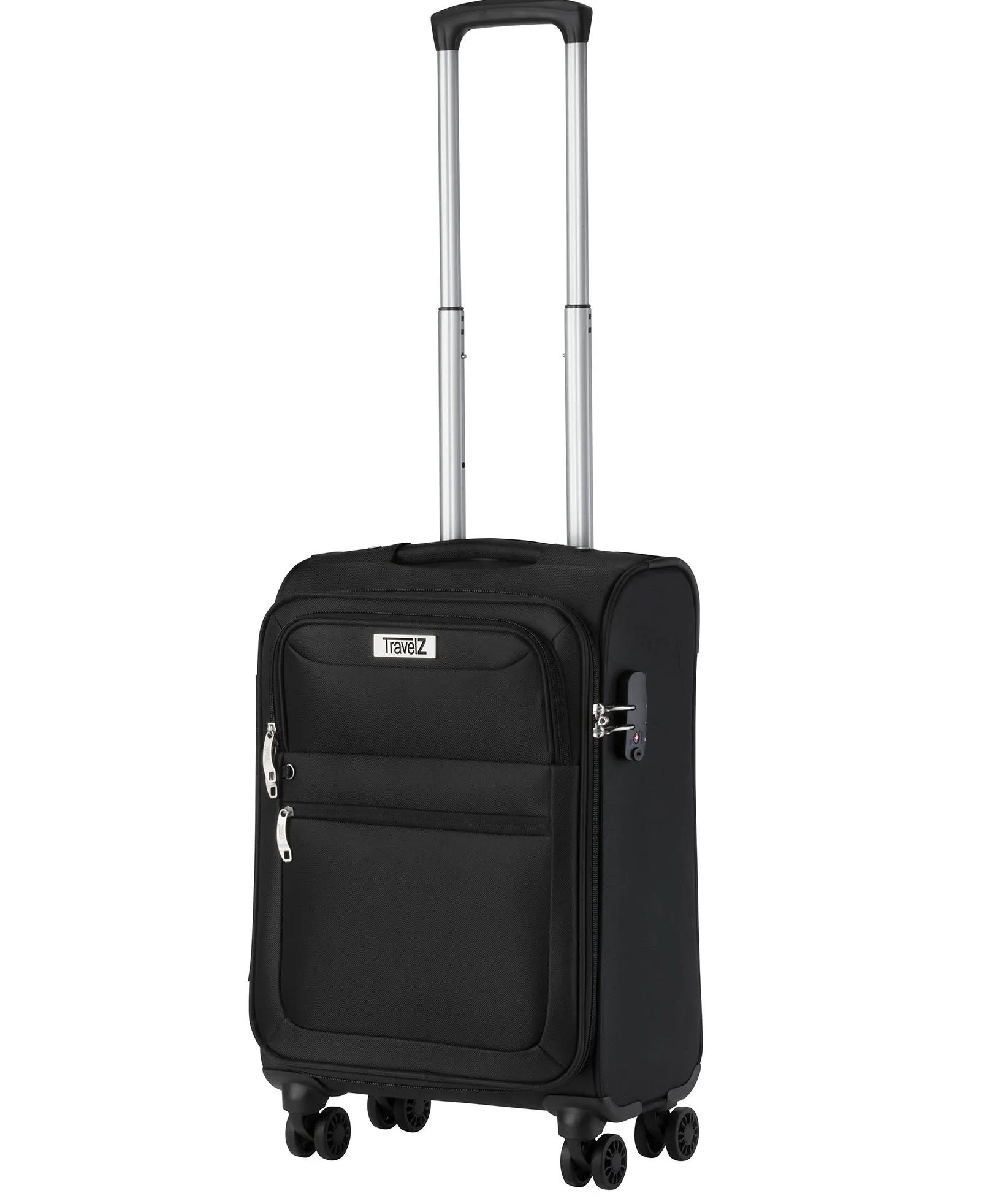 Travelz  Softspinner handbagage koffer 55cm  Zwart