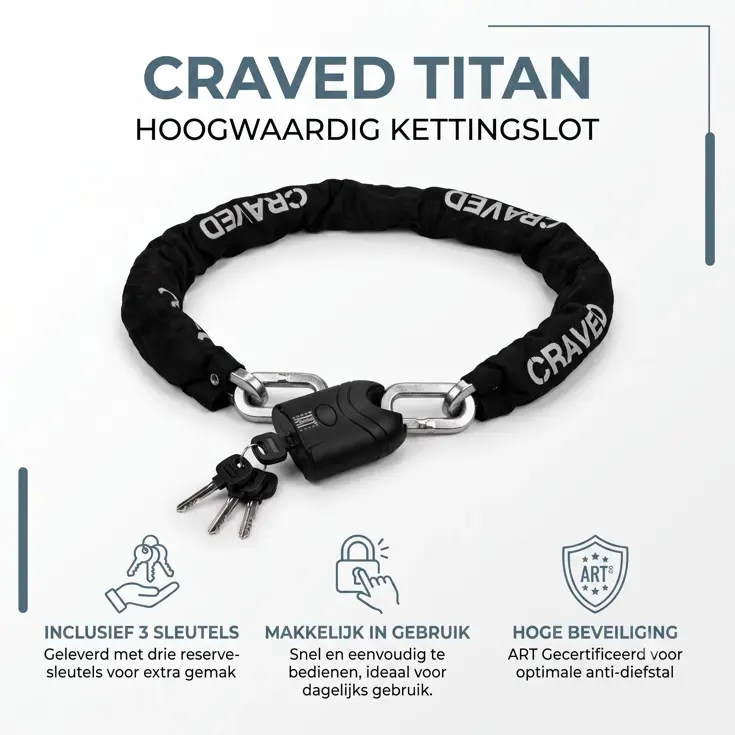 Titan ART 4 Kettingslot - 3 Sleutels