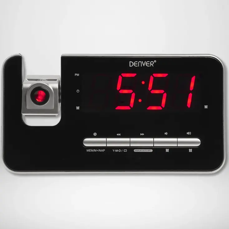 Wekker FM Klokradio Projectie Dubbel-Alarm