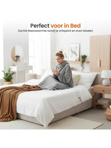 Elektrische deken met Mouwen - 195x125cm