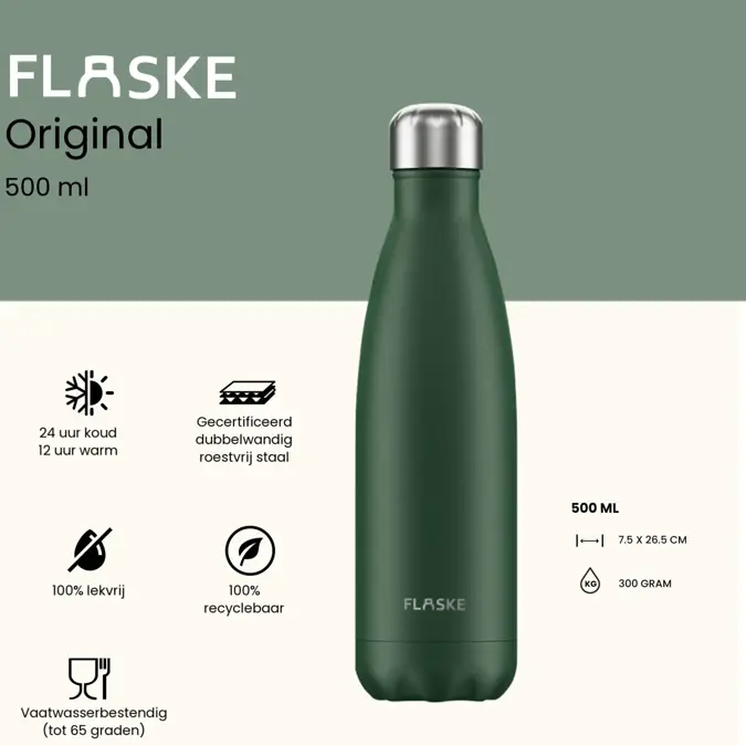 FLASKE 500 ml RVS Drinkfles