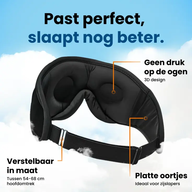 Slaapmasker Bluetooth - Zwart - PurelyGoods