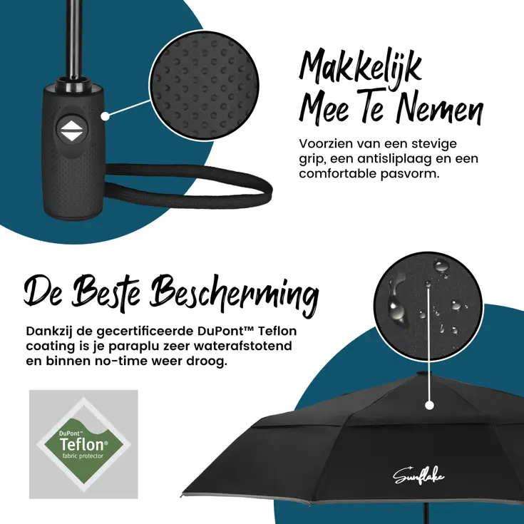 Stormparaplu opvouwbaar - Dubbel doek