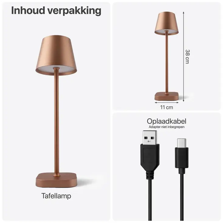 BR-2228 Draadloze Tafellamp - Dimbaar