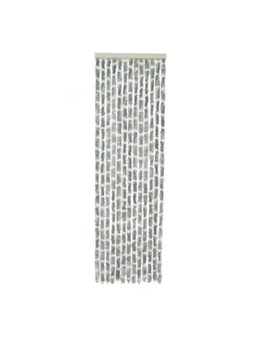 Chenille Streep grijs/wit 56x185cm