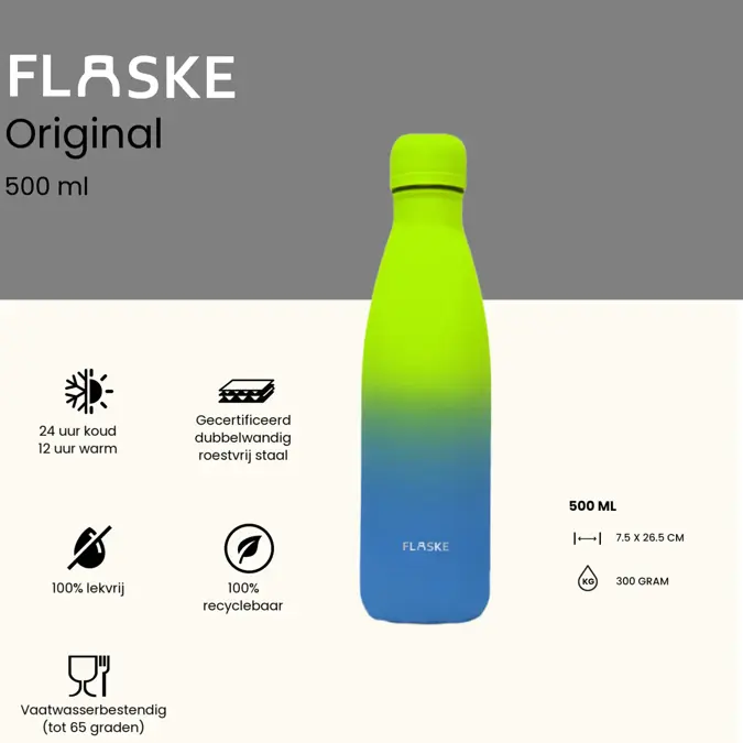 FLASKE 500 ml  RVS Drinkfles