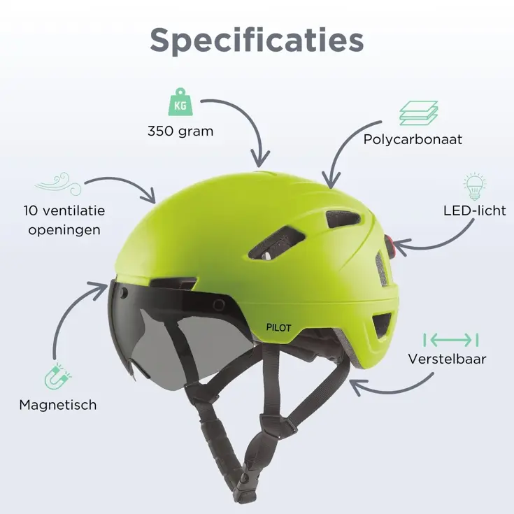 PILOT fietshelm met vizier NTA certif.