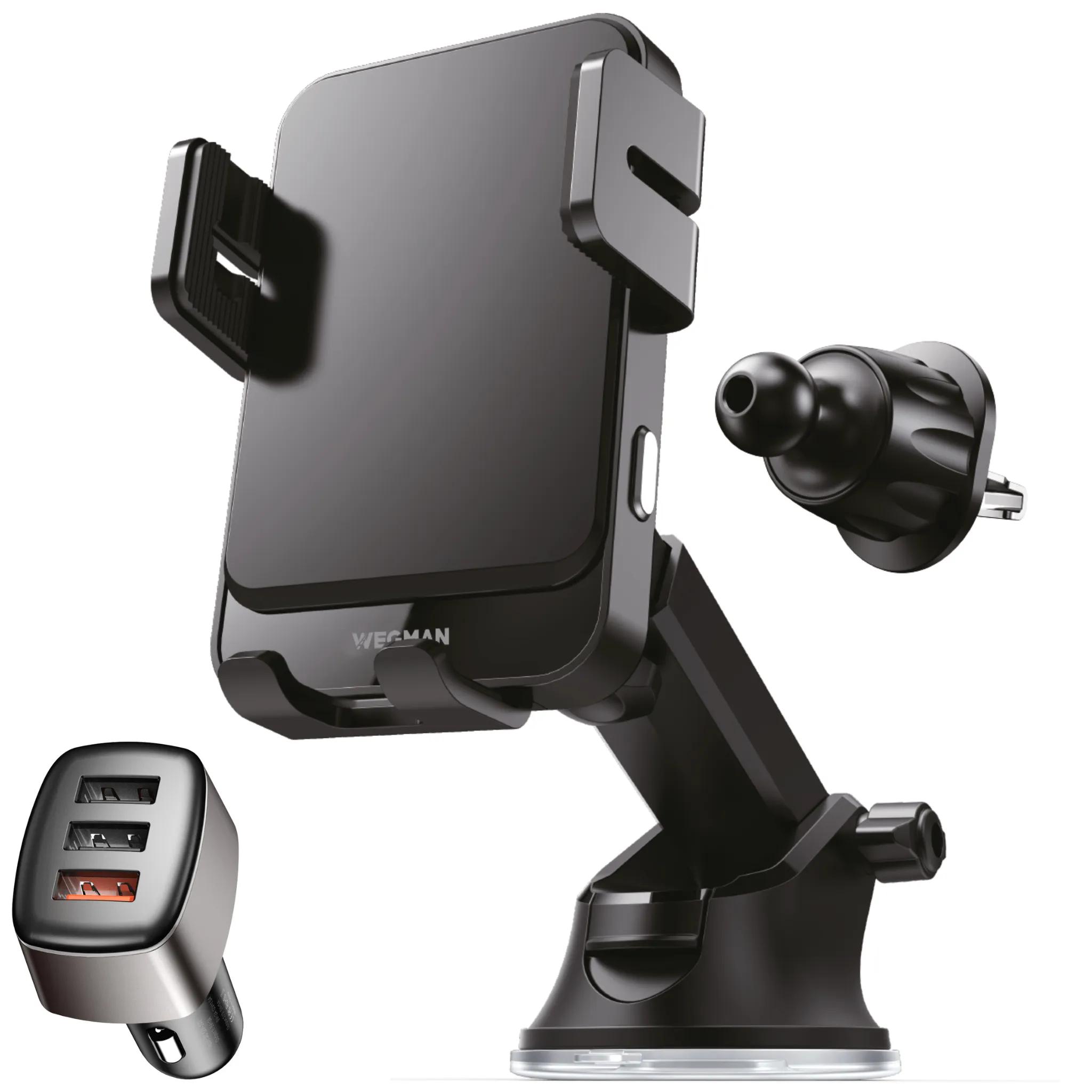 Wegman  Telefoonhouder Auto Draadloze oplader  Zwart