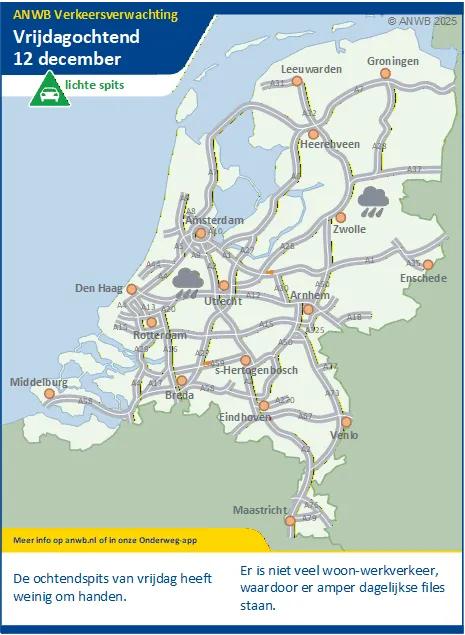 Verkeersverwachting vrijdagochtend 12 december.