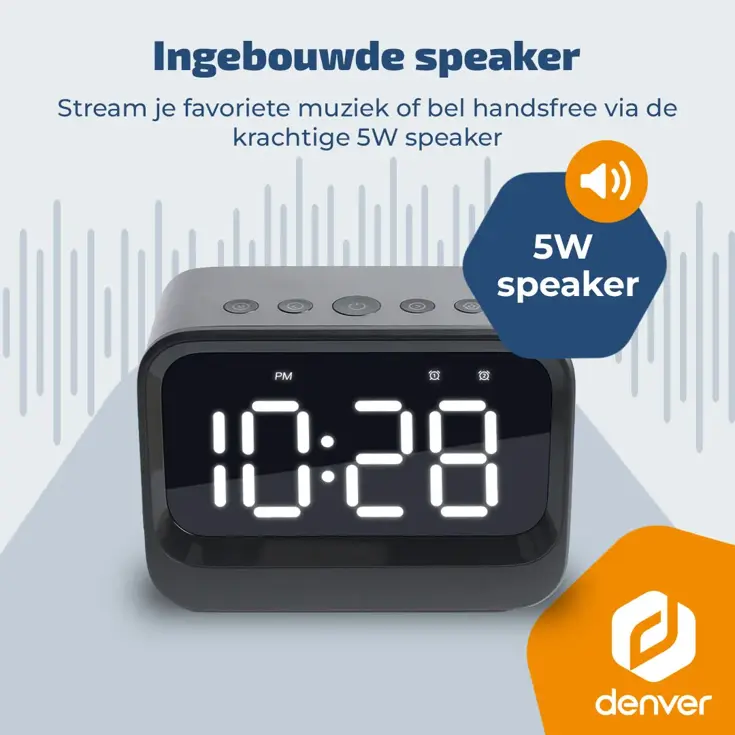 FM Klokradio Bluetooth Dual Alarm