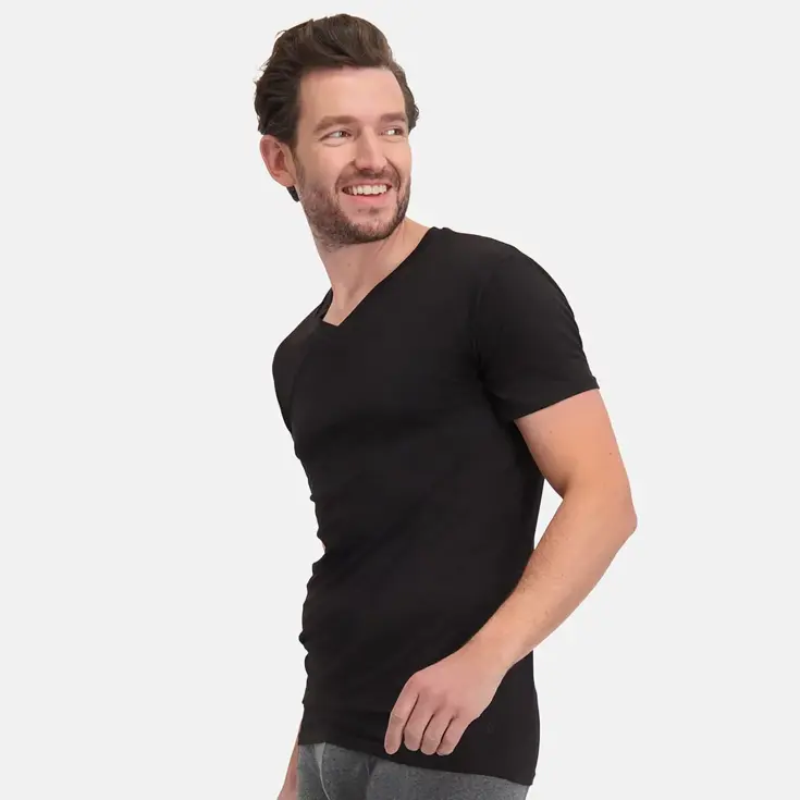 VELO - 2 V-hals T-shirts Bamboo Basics