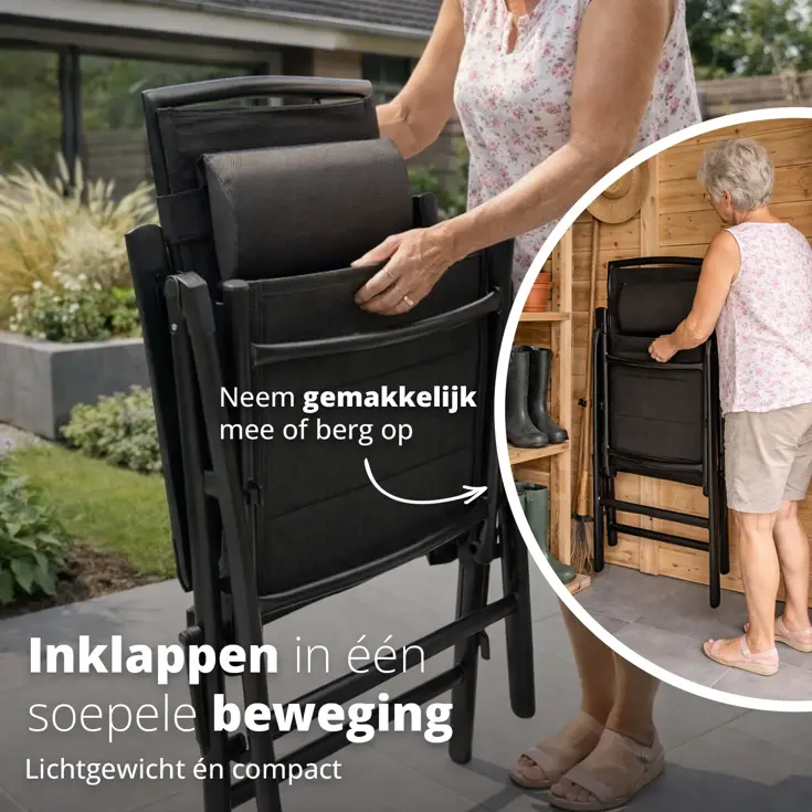 Luma Verstelbare Aluminium Tuinstoelen 2x