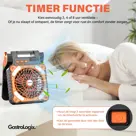 Campingventilator met Powerbank & Zonnepaneel
