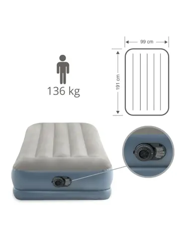 Luchtbed - Intex - 1P - 99x191 + Pomp