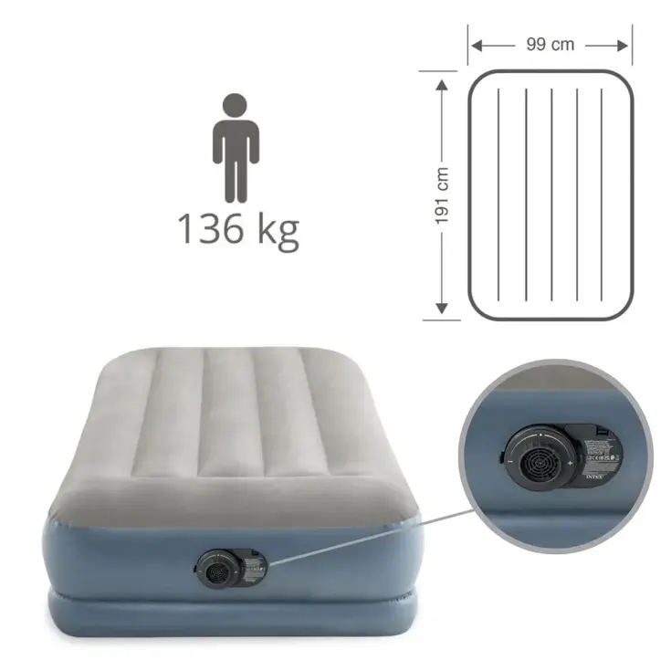 Luchtbed - Intex - 1P - 99x191 + Pomp