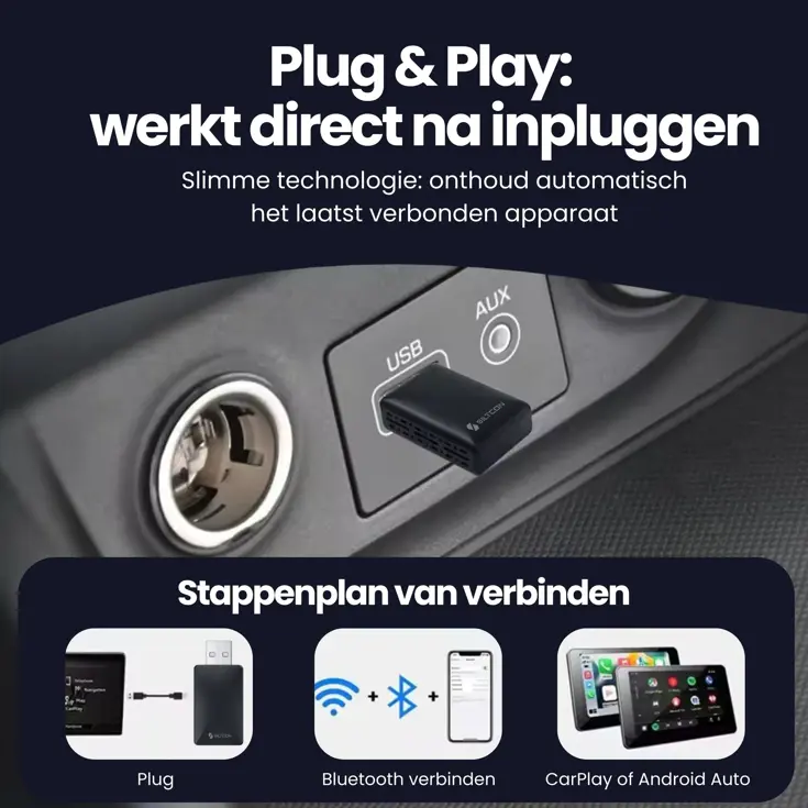 CarPlay Dongle - Draadloos - CarPlay/Android Auto