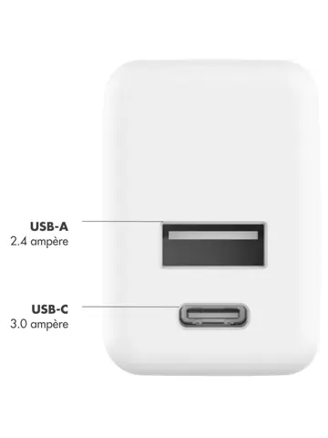 Oplader USB-C & USB - 20W