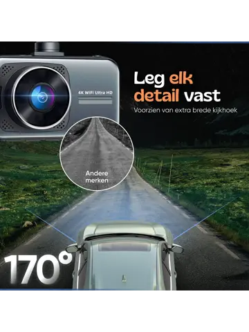 2CH Dashcam - WiFi GPS 4K 64GB - D1 Pro Dashcam