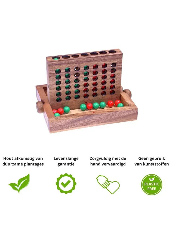 Vier op een Rij – Houten Bordspel