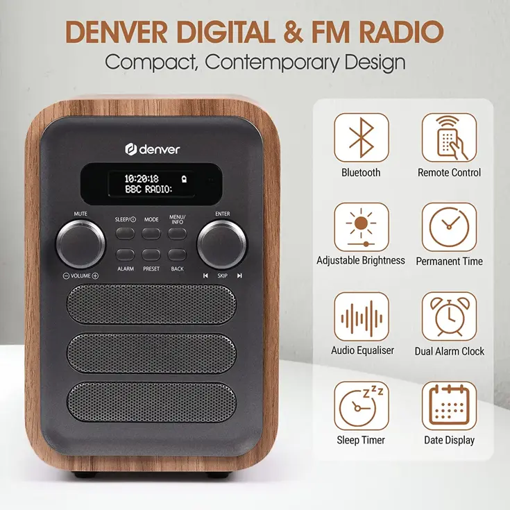 DAB+/FM Radio Bluetooth Alarm Afstandbediening