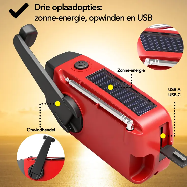 Noodradio - Radio Met Accu Batterij