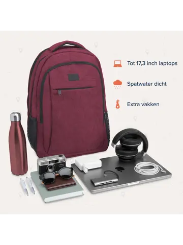 Rugtas – 36L – 17,3Inch – Burgundy