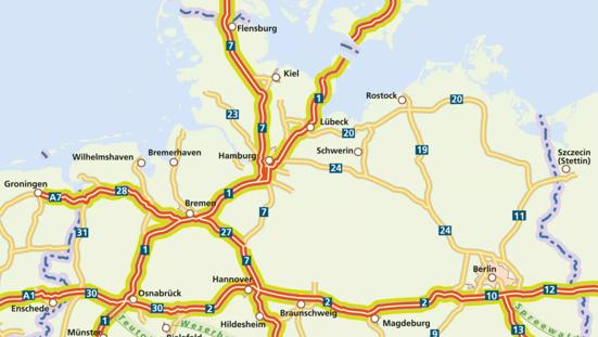 Kaart van Noord-Duitsland