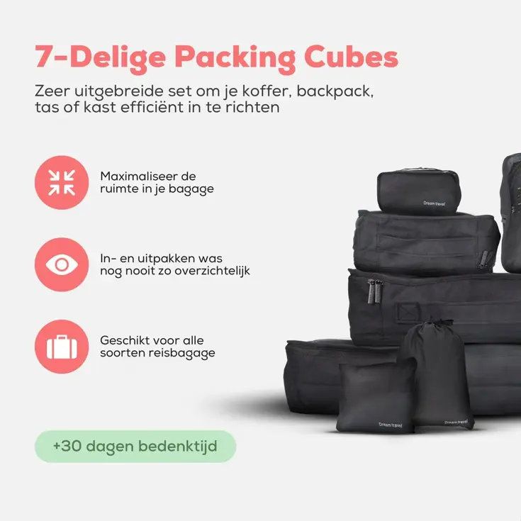 Packing cubes  7 stuks  complete set