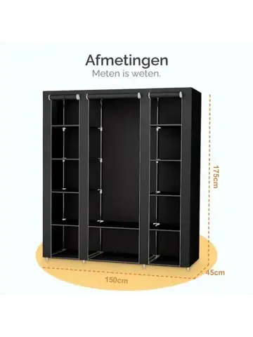 Opvouwbare Kledingkast 175x150x45cm