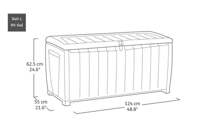 Keter Novel Opbergbox - 340L - Grijs