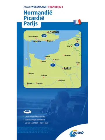 ANWB Wegenkaart Normandie, Picardie, Parijs