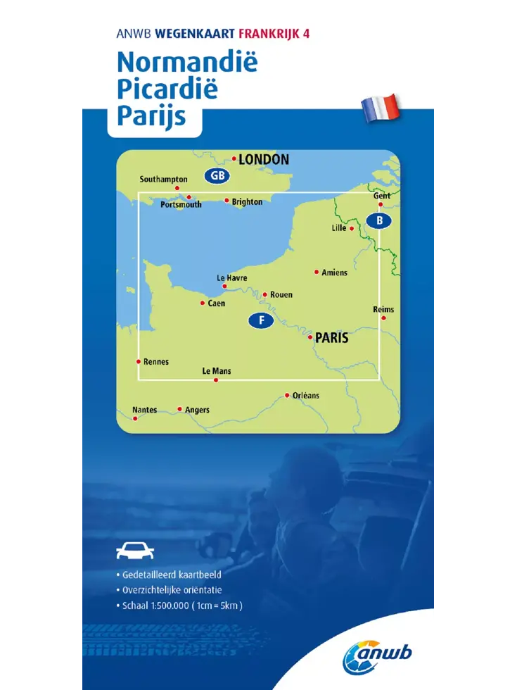 ANWB Wegenkaart Normandie, Picardie, Parijs