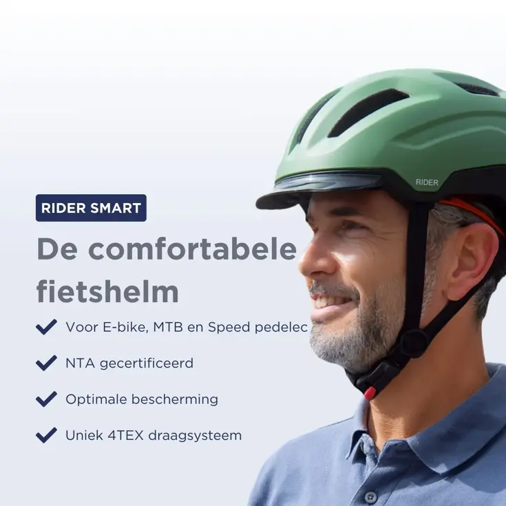 RIDER SMART fietshelm met zonneklep