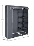 Garderobekast Donkergrijs 141 cm - Kledingkast