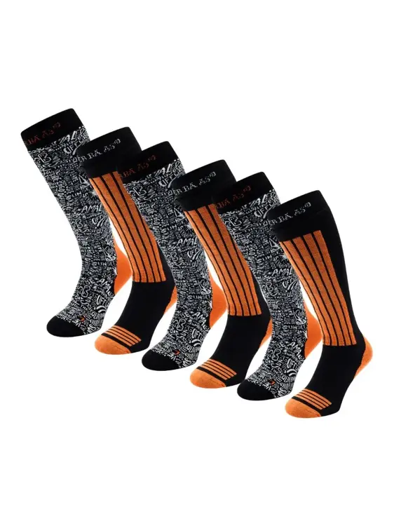 Poederbaas - 6 paar - Unisex - Skisokken