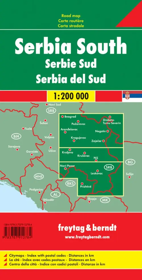 Wegenkaart Servië Zuid