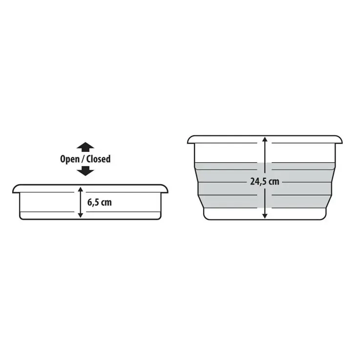 Opvouwbare wasbak met handgrepen