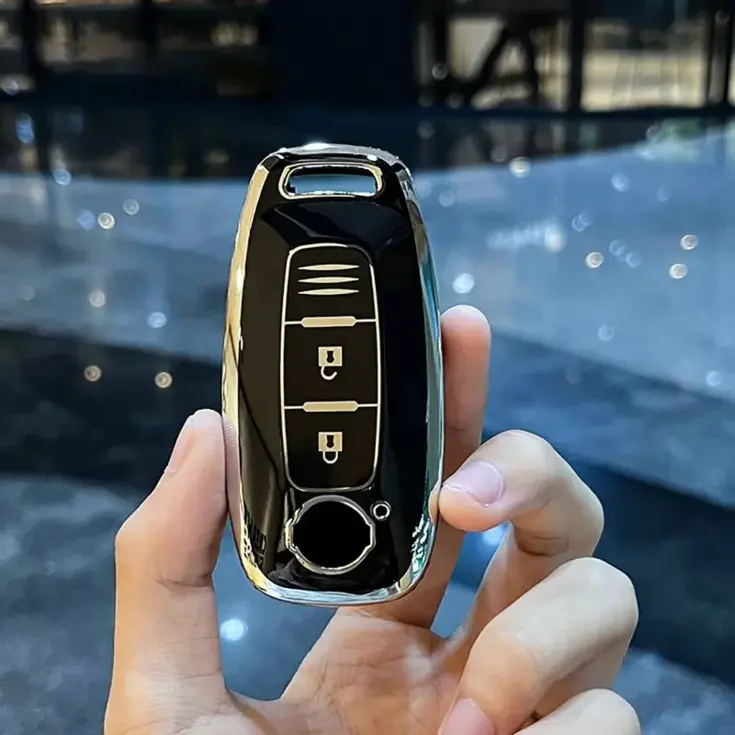 TPU Sleutelhoesje voor Nissan zwart D2