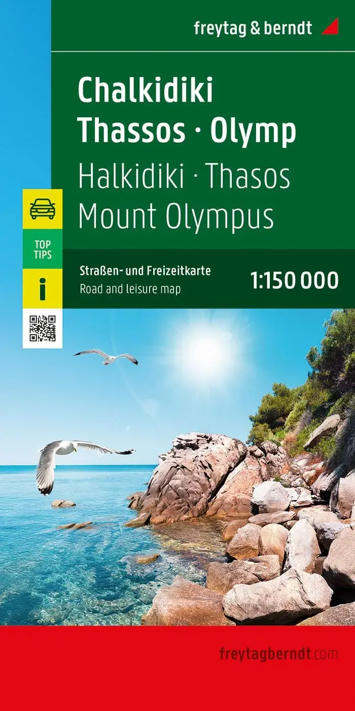 Wegenkaart Chalkidiki, Thasos, Olympus