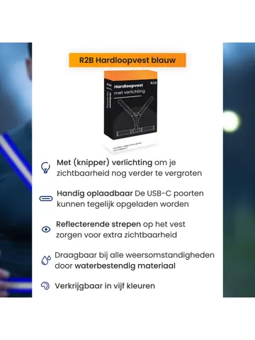 Hardloopvest met verlichting oplaadbaar