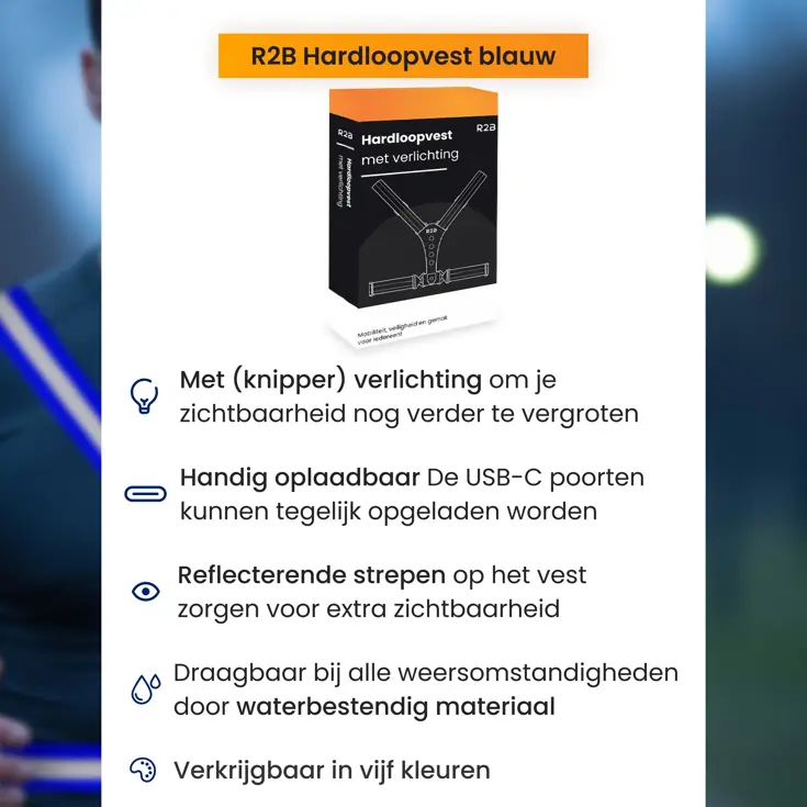 Hardloopvest met verlichting oplaadbaar