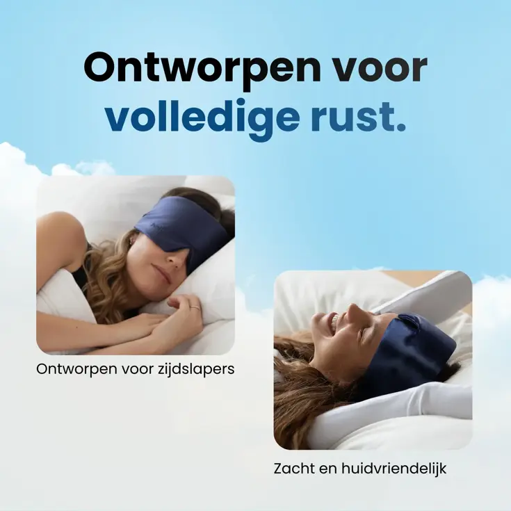 Zijden Slaapmasker - Verduisterend - Donkerblauw