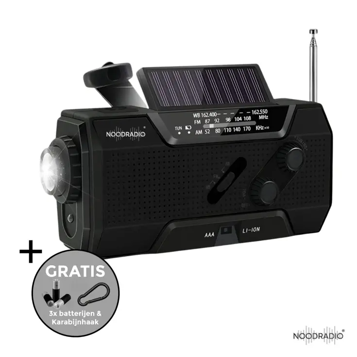 Noodradio® Solar Opwindbaar Met Batterijen