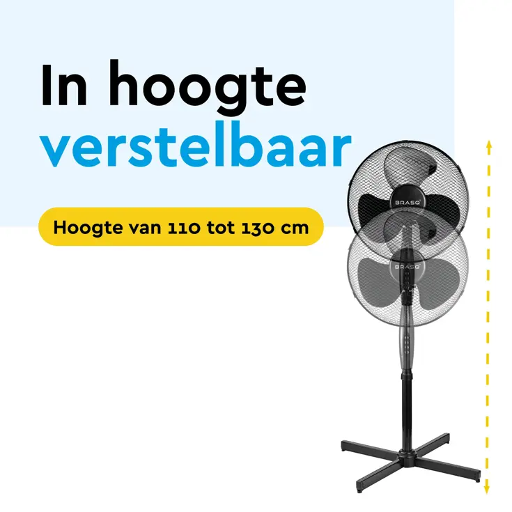 Statiefventilator 40 cm – verstelbaar – 3 standen