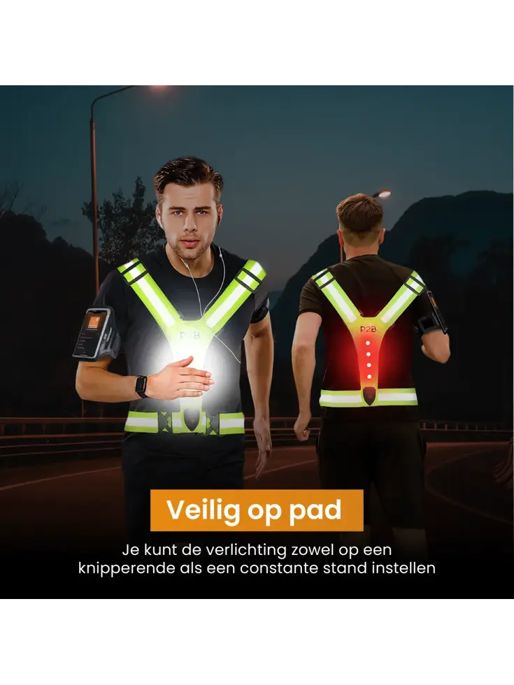 Hardloopvest oplaadbaar + Sportarmband