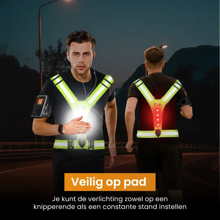 Hardloopvest oplaadbaar + Sportarmband