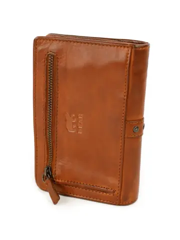 Sanne - Portemonnee - Leer - Overslag - Studs