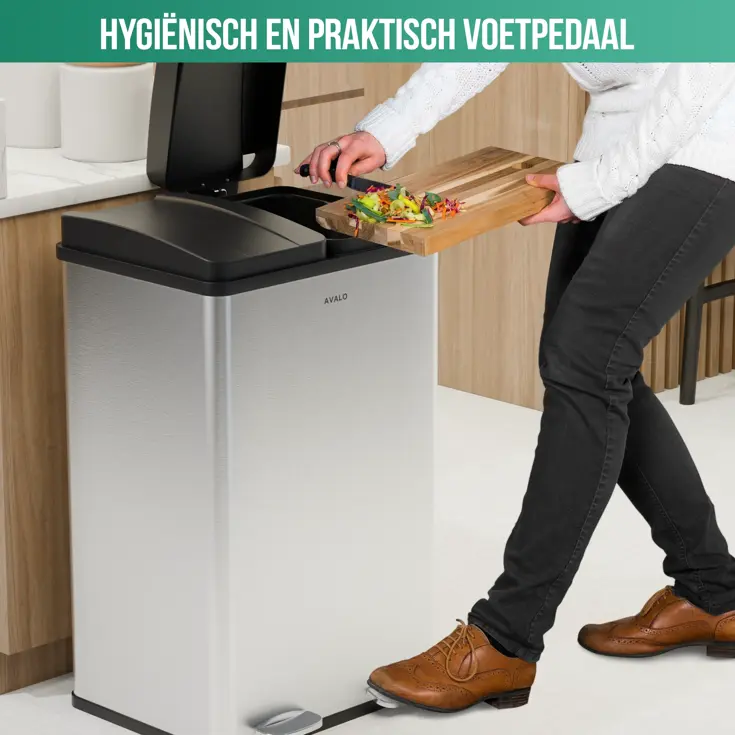 Avalo Prullenbak 2x30L - RVS