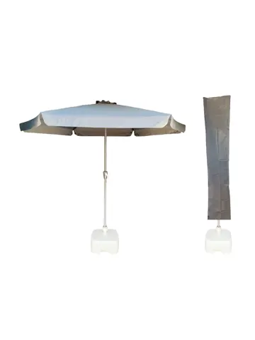 CUHOC Parasol Grijs Ø3m + grote Voet en hoes